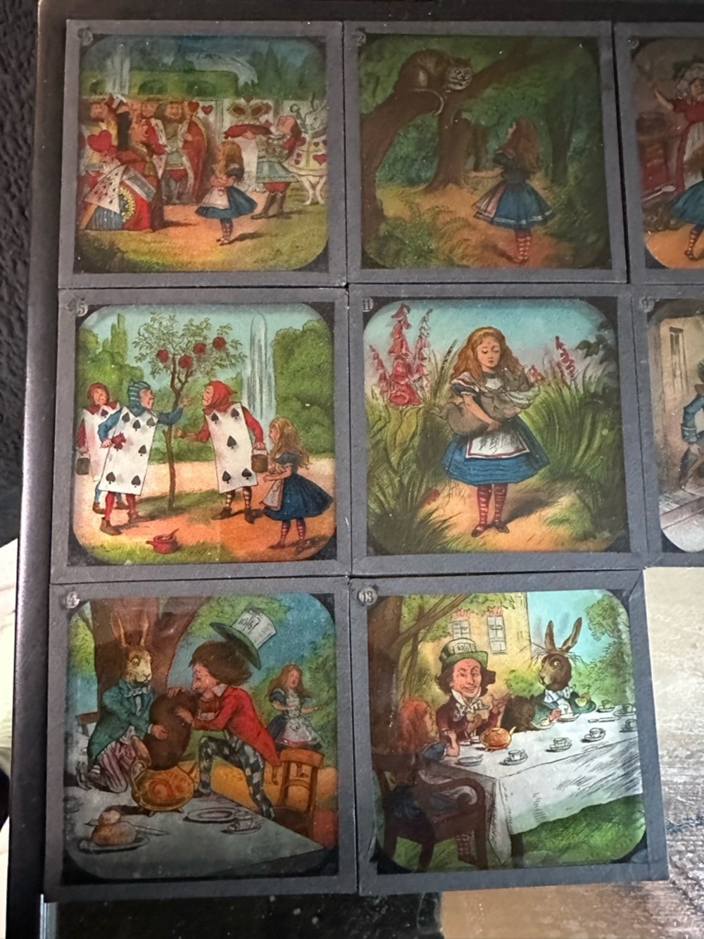 Alice in Wonderland Primus Magic Lantern Slides #777 Chapter II complete set box - Picture 8 of 16